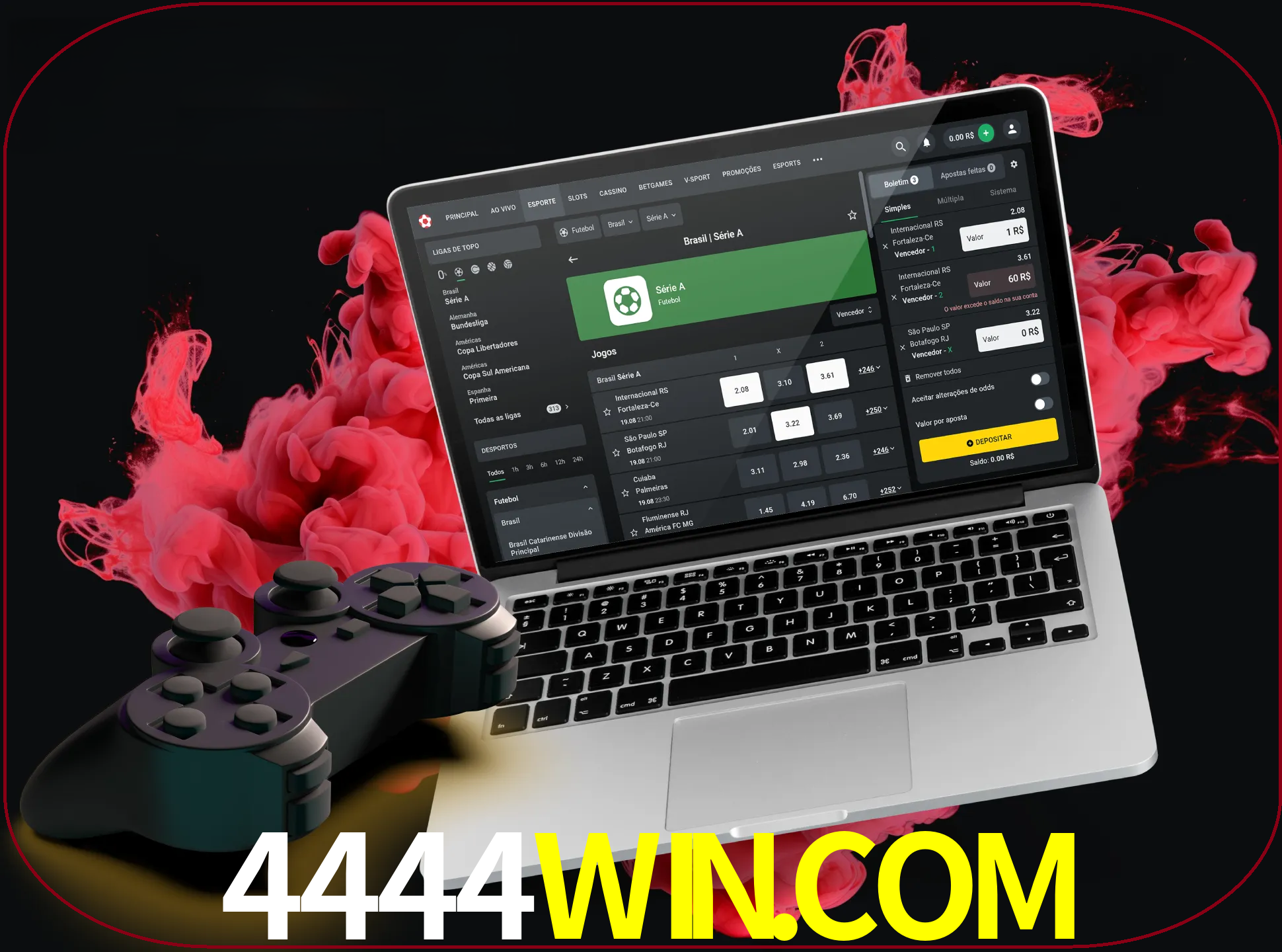 Visite a secção especial de jogos de vídeo em 4444win para descobrir em que jogos pode apostar e ganhar muito dinheiro.