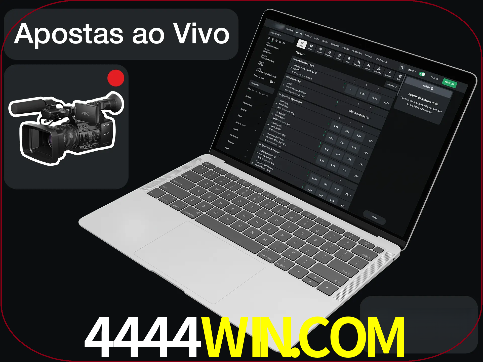 Aposte em formato ao vivo em nosso site.